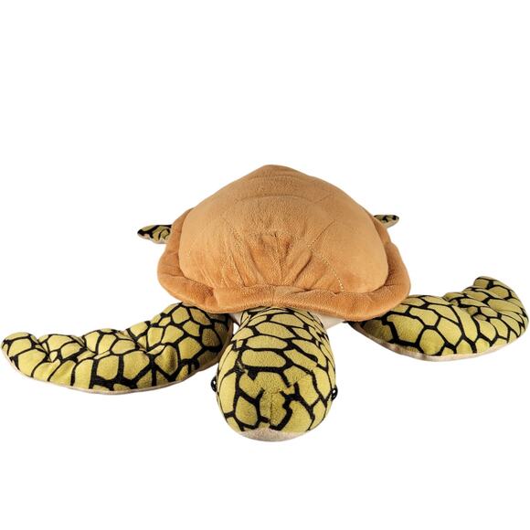 Sea Turtle Plush 18" Stuffed Animal Brown Shell Green Flippers Soft Toy Fiesta - Picture 2 of 16